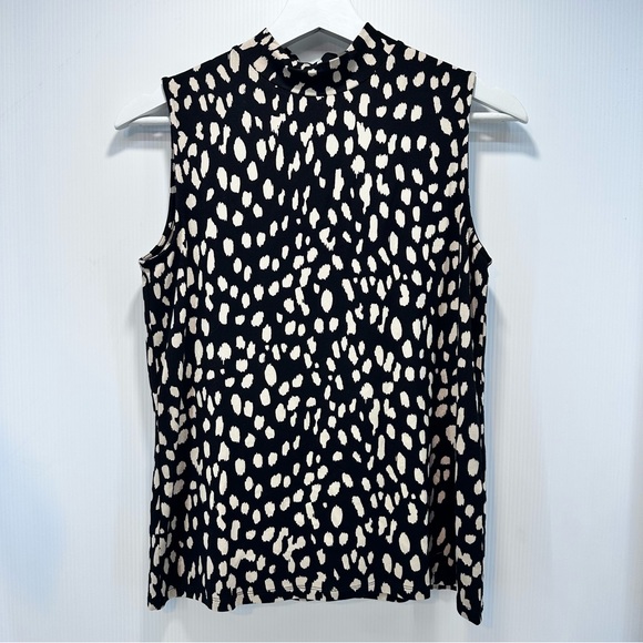 Chico's Tops - Chicos Mock Neck Women’s Animal Print Tank Sleeveless Sz 0 Gold Black Classic